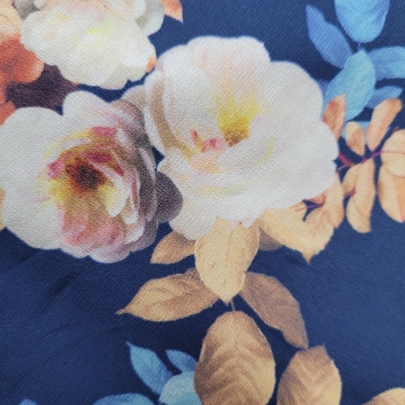 J Crew Merino Wool Floral Silk Panel 3/4 Sleeve Lightweight Sweater Top - Size M - Picture 9 of 14